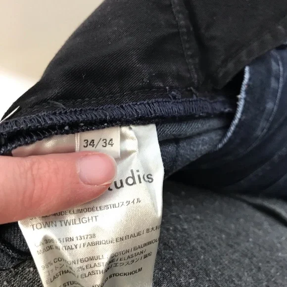 Acne Studios Town Twilight men’s skinny jeans dark wash button fly - Picture 10 of 11